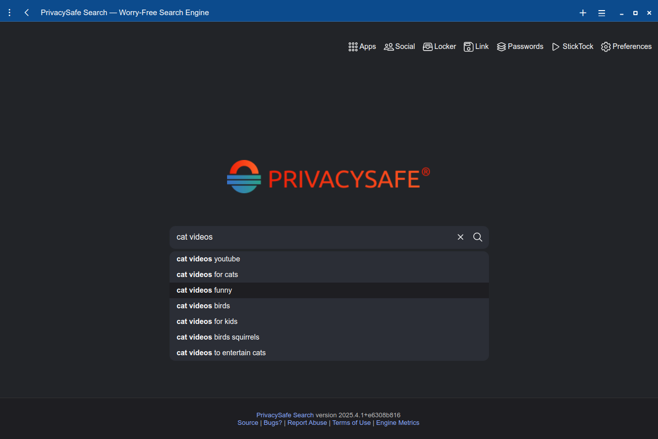 RefreshView with PrivacySafe Search